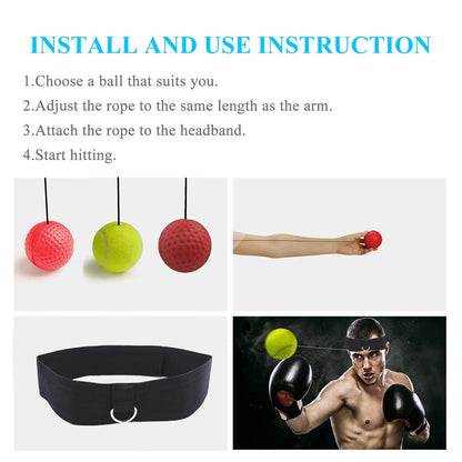 Boxing Reflex Ball Set With 3 Difficulty Levels Boxing Balls And Adjustable Headband for Punching For Agility Training