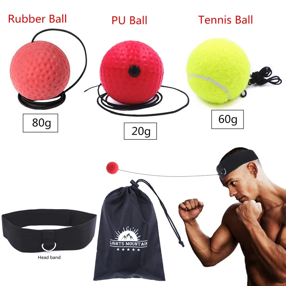 Boxing Reflex Ball Set With 3 Difficulty Levels Boxing Balls And Adjustable Headband for Punching For Agility Training