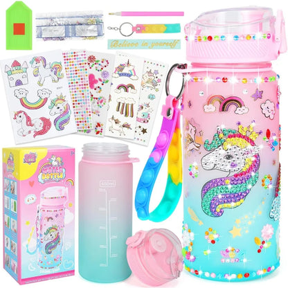 Unicorn Decorate Your Own Water Bottle Kits for Girls