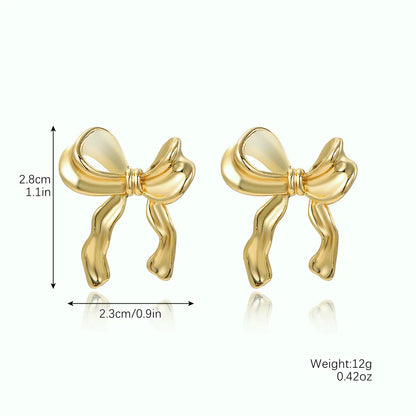 14K GOLD PLATED BOW KNOT EARRINGS