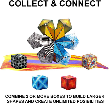 NEW Variety Geometric Changeable Magnetic Magic Cube Anti Stress 3D Hand Flip Puzzle Cube Kids Stress Reliever Fidget Toy