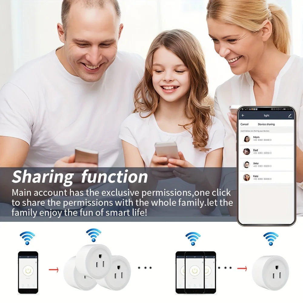 10A Smart Wifi Socket US Plug Phone APP Remote Voice Control 100-240V Wireless Timer Switch Outlet For Alexa Google Home Auto