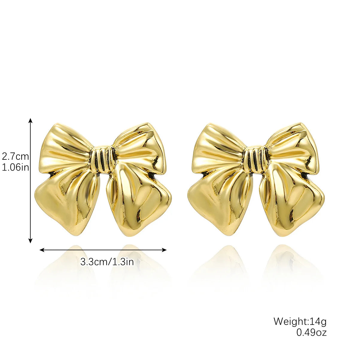 14K GOLD PLATED BOW KNOT EARRINGS