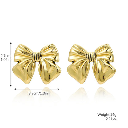 14K GOLD PLATED BOW KNOT EARRINGS