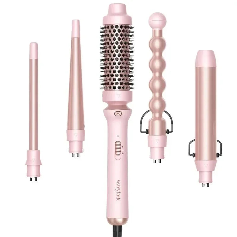 Wavytalk 5 in 1 Curling Wand Set With Thermal Brush