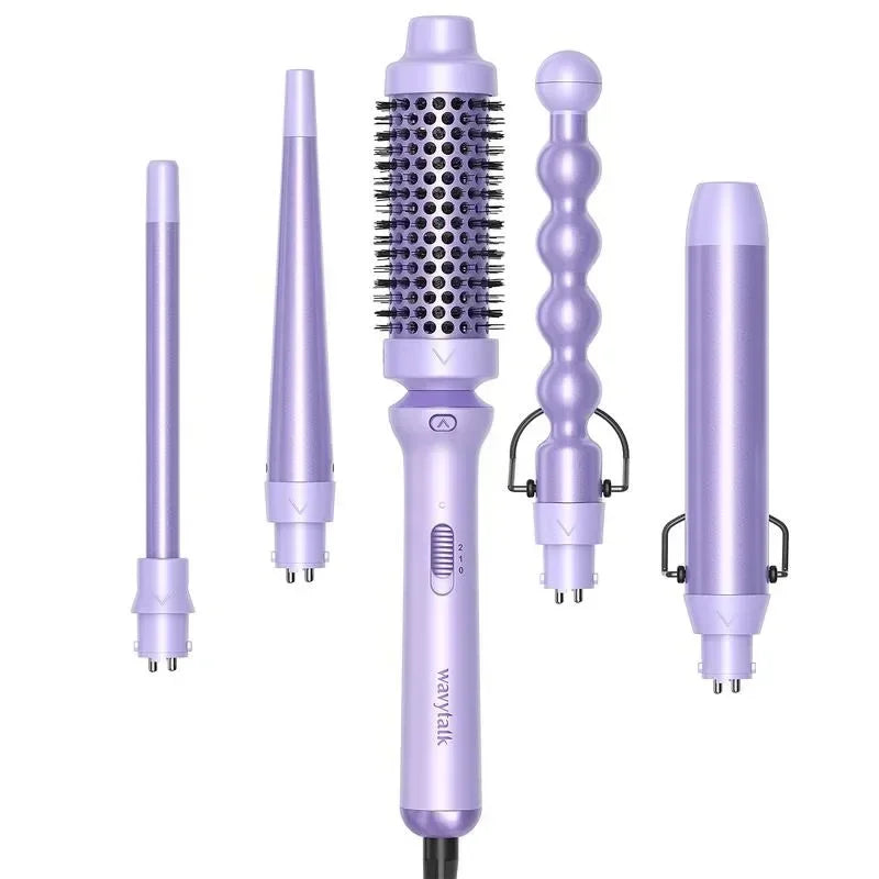 Wavytalk 5 in 1 Curling Wand Set With Thermal Brush