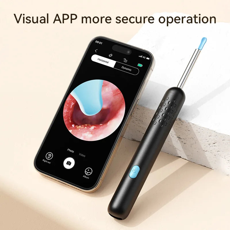 Visual Earscoop Smart Wireless HD Camera Earpick Ear Picking Stick 6 Led Lights 4.0mm Mini  Ear Wax Removal Tool