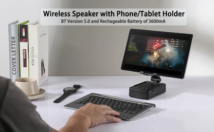 Cell Phone Stand with Wireless Bluetooth Speaker/Charging Station for Phone orTablet