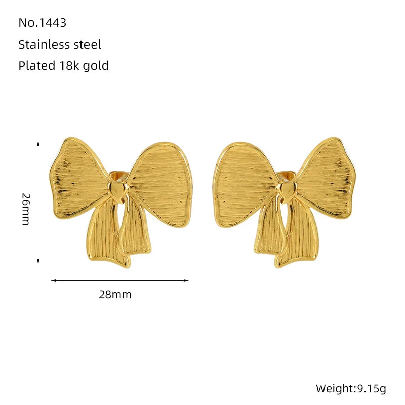 14K GOLD PLATED BOW KNOT EARRINGS