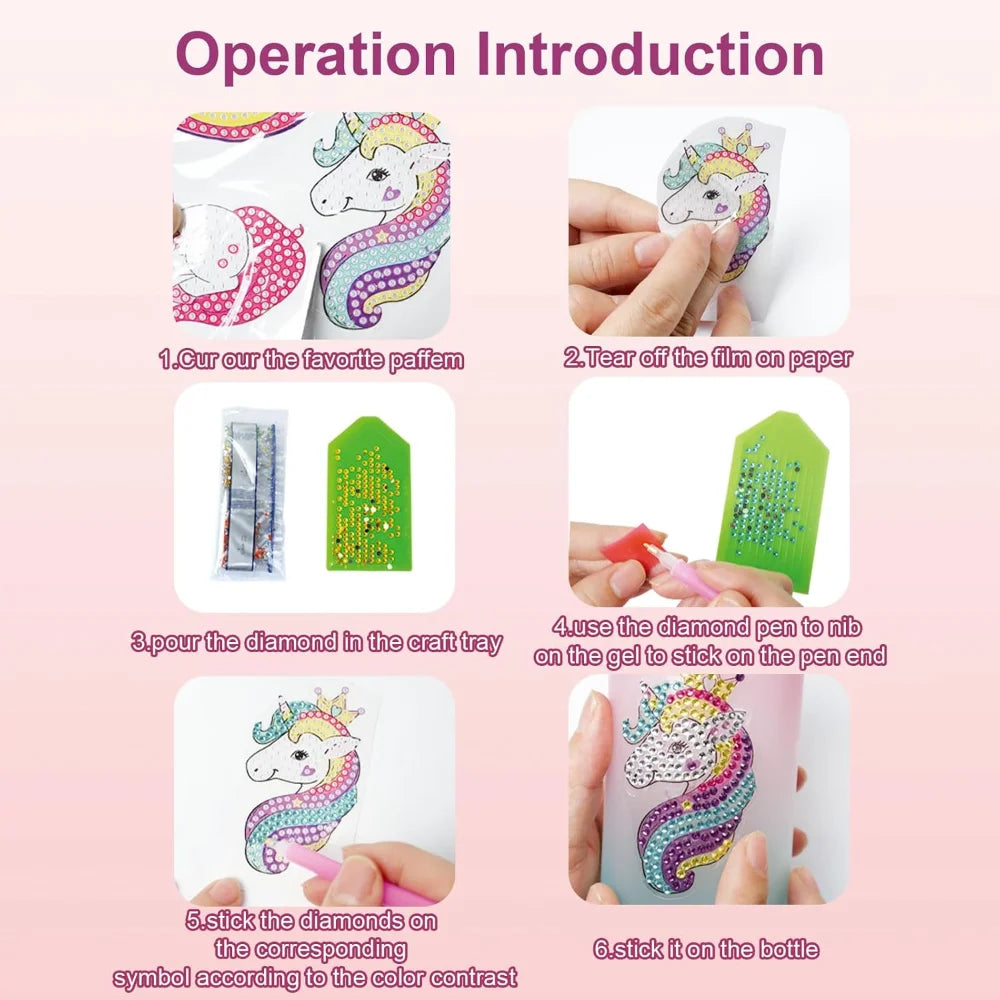 Unicorn Decorate Your Own Water Bottle Kits for Girls