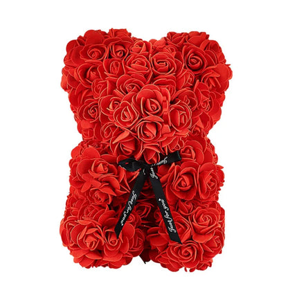 25cm Artificial Foam Flowers Bear Rose Bear Romantic Creative Gifts For Valentines Day Mothers Day Anniversary Wedding