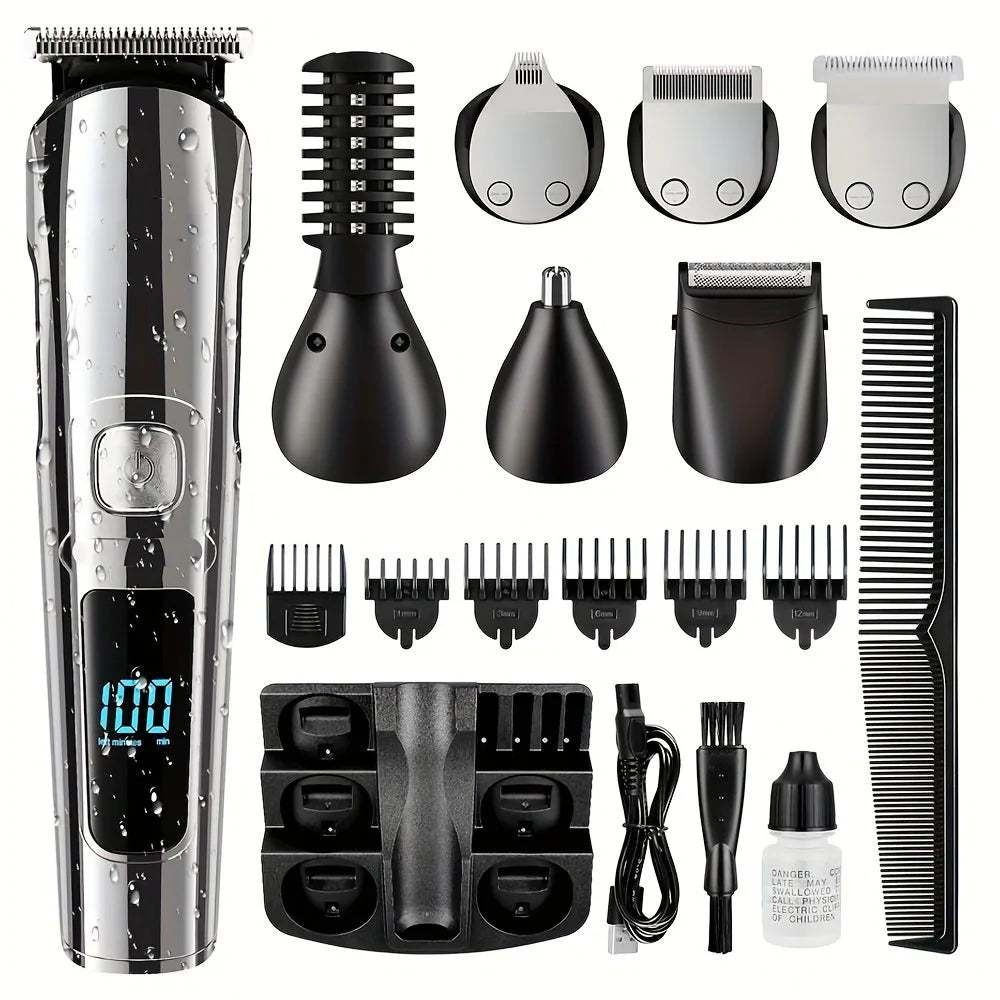 Hair/Beard/Body/Nose Trimmer- 19Pcs -Grooming Kit Hair