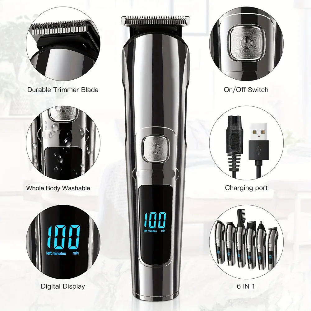 Hair/Beard/Body/Nose Trimmer- 19Pcs -Grooming Kit Hair