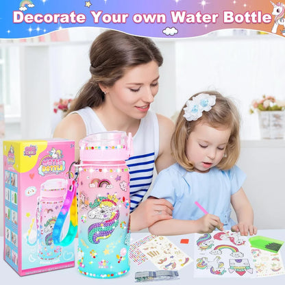 Unicorn Decorate Your Own Water Bottle Kits for Girls