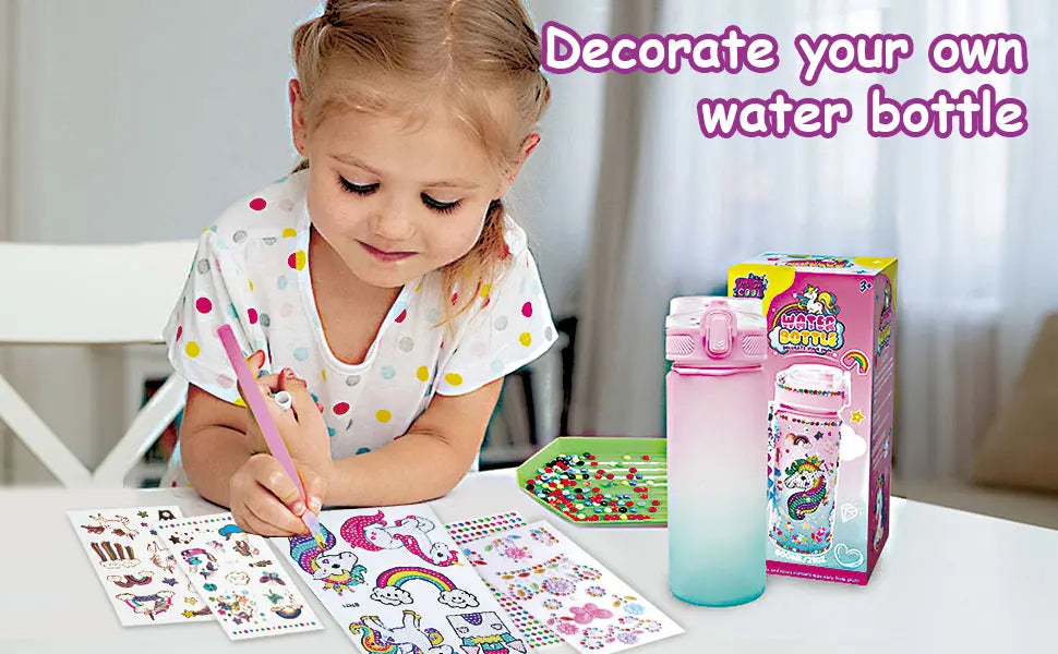 Unicorn Decorate Your Own Water Bottle Kits for Girls