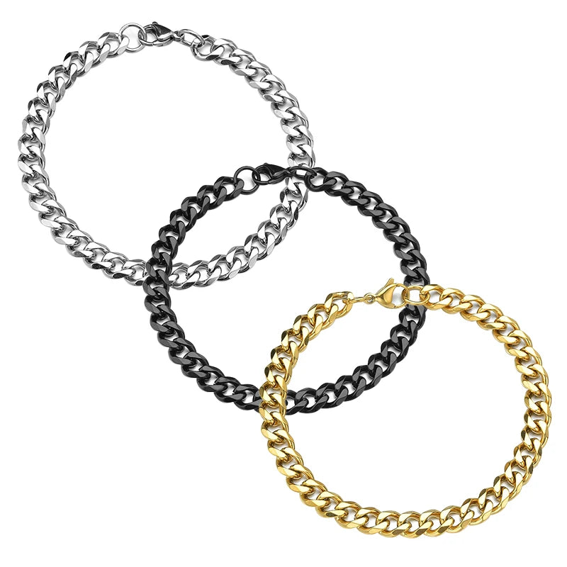 Fashion Stainless Steel Men/Women Curb Cuban Chain Bracelet