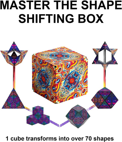 NEW Variety Geometric Changeable Magnetic Magic Cube Anti Stress 3D Hand Flip Puzzle Cube Kids Stress Reliever Fidget Toy