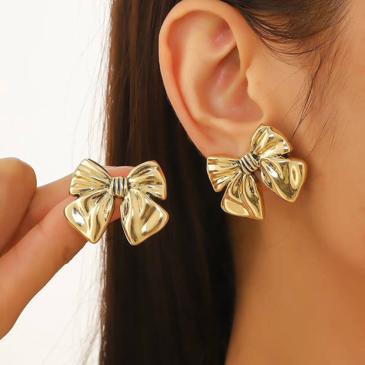 14K GOLD PLATED BOW KNOT EARRINGS