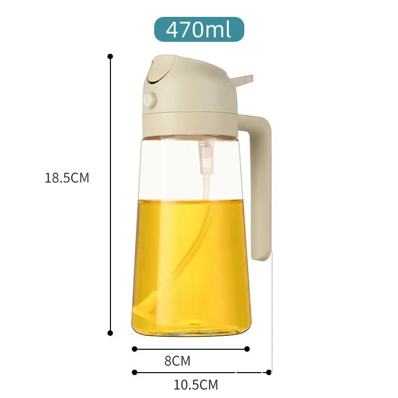 20/16oz Oil Sprayer for Cooking - 2 in 1 Spray & Pour Olive Oil Dispenser - 600/470ml Glass Spray Oil Bottle for Cooking